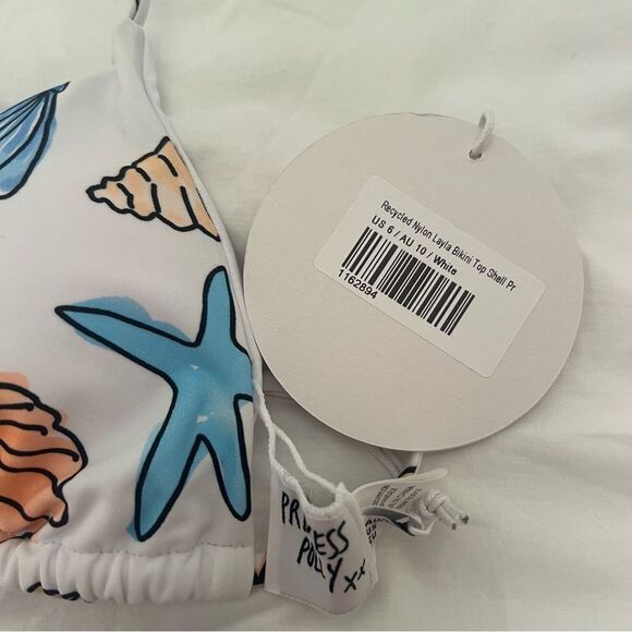 Princess Polly Layla Bikini Set Shell Print White Multi - Picture 5 of 6